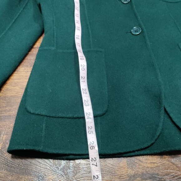 Talbots Forest Green Wool Blend Single Breast Two Button Jacket Blazer Size 10 - Picture 11 of 11